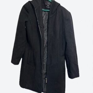 Black Hooded Women's Coat - Banana Republic